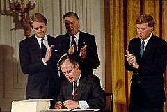 signing the 1990 Clean Air Act