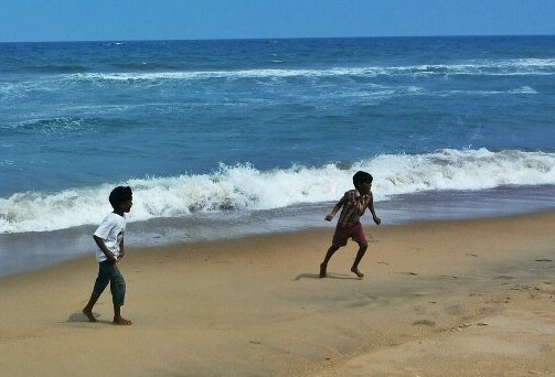 children on a beach